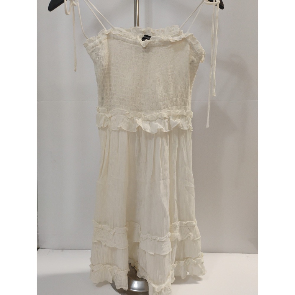 Forever 21 Sundress Spaghetti Tie Straps Elastic Princess Cut‎ With Ruffles Sz S